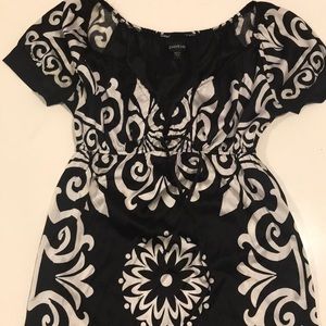 Black and white silk bebe dress, size S